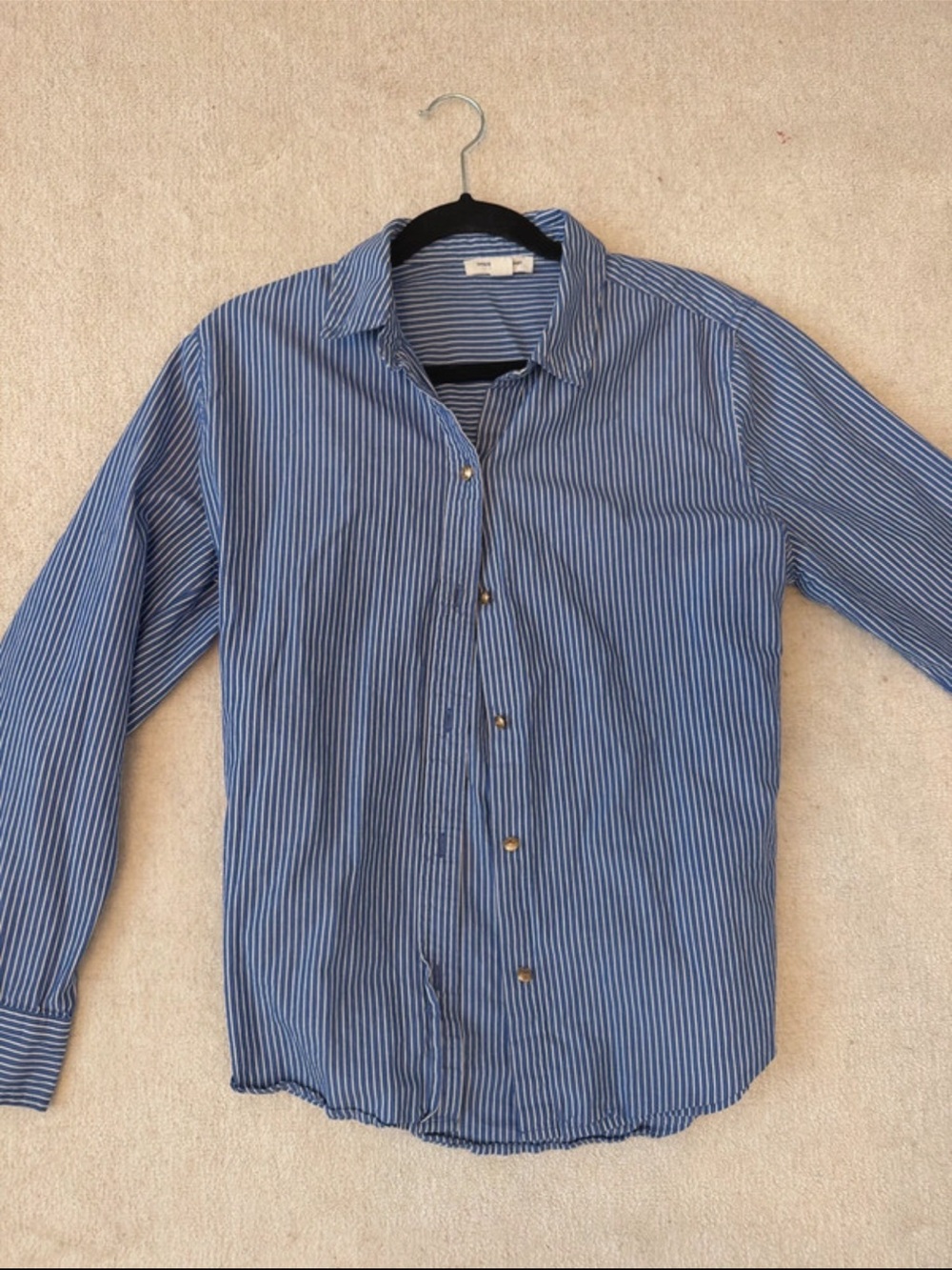 Blue Striped Button-Down Shirt